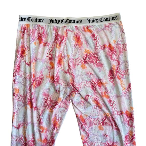 Juicy Couture Woman's Size Extra Large Pull On Pajama Pants White Pink - Picture 7 of 9